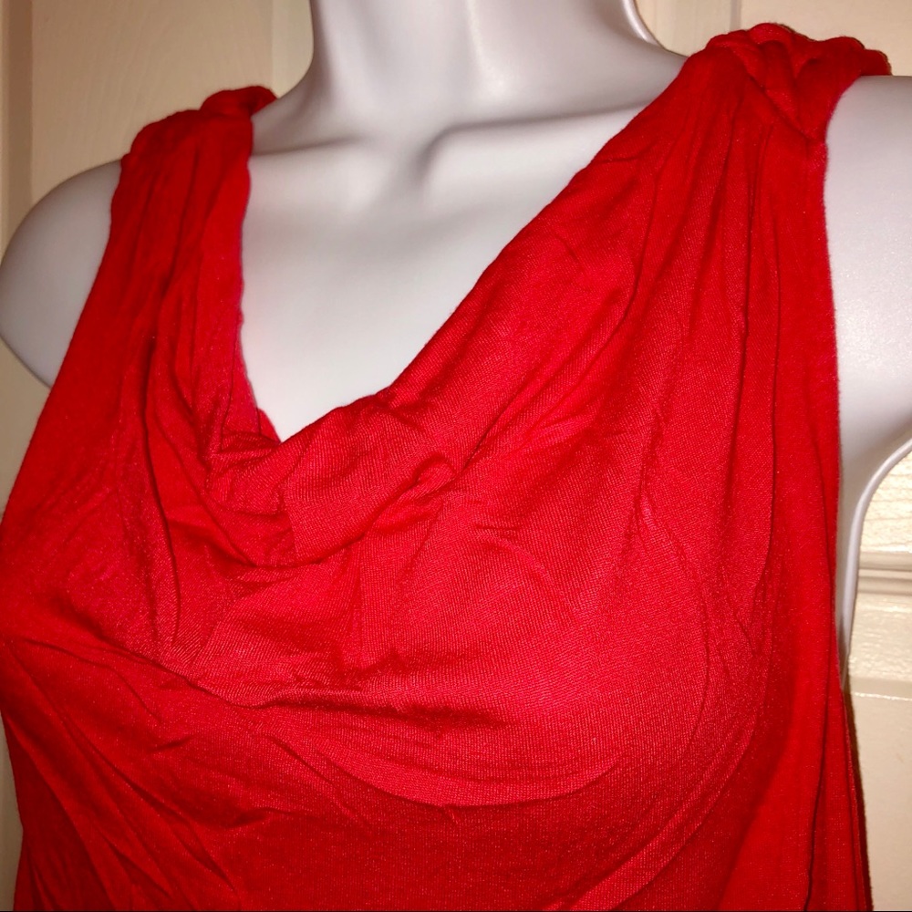 Mossimo Braided Racerback Blouse RED (M) - Picture 2 of 5